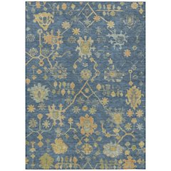 Machine Washable Indoor/Outdoor Chantille Navy 9' x 12' Rug