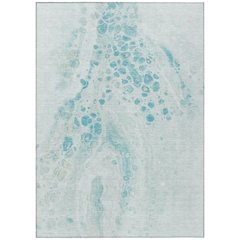 Machine Washable Indoor/Outdoor Chantille Teal 9' x 12' Rug