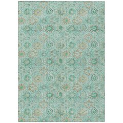 Machine Washable Indoor/Outdoor Chantille Aqua 9' x 12' Rug