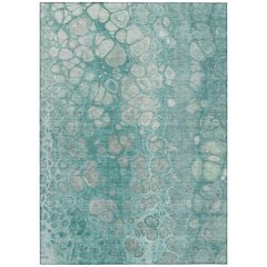 Machine Washable Indoor/Outdoor Chantille Aqua 9' x 12' Rug