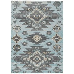 Machine Washable Indoor/Outdoor Chantille Teal 9' x 12' Rug