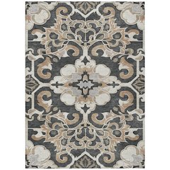 Machine Washable Indoor/Outdoor Chantille Charcoal 9' x 12' Rug