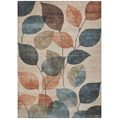 Machine Washable Indoor/Outdoor Chantille Beige 9' x 12' Rug
