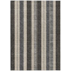 Machine Washable Indoor/Outdoor Chantille Black 9' x 12' Rug