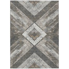 Machine Washable Indoor/Outdoor Chantille Brown 9' x 12' Rug
