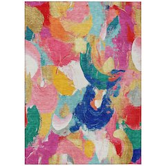Machine Washable Indoor/Outdoor Chantille Blush 9' x 12' Rug