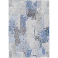 Machine Washable Indoor/Outdoor Chantille Denim 9' x 12' Rug