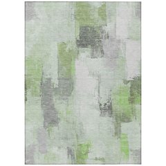 Machine Washable Indoor/Outdoor Chantille Green 9' x 12' Rug