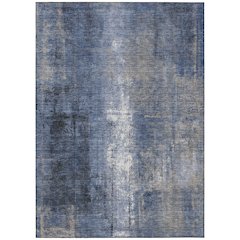 Machine Washable Indoor/Outdoor Chantille Navy 9' x 12' Rug