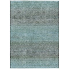 Machine Washable Indoor/Outdoor Chantille Teal 9' x 12' Rug