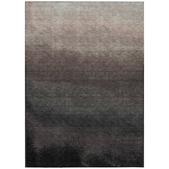 Machine Washable Indoor/Outdoor Chantille Black 9' x 12' Rug