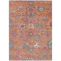 Machine Washable Indoor/Outdoor Chantille Orange 9' x 12' Rug