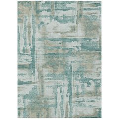 Machine Washable Indoor/Outdoor Chantille ACN2015 Teal 9' x 12' Rug