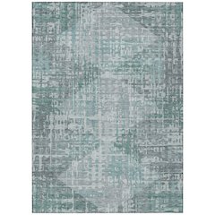 Machine Washable Indoor/Outdoor Chantille ACN2026 Teal 9' x 12' Rug