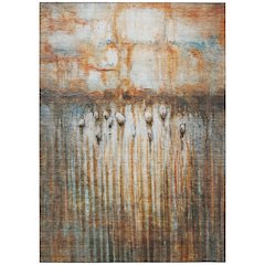 Machine Washable Indoor/Outdoor Chantille ACN2038 Paprika 9' x 12' Rug