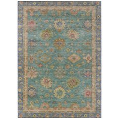 Machine Washable Indoor/Outdoor Chantille ACN2045 Teal 9' x 12' Rug