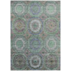 Machine Washable Indoor/Outdoor Chantille ACN2049 Green 9' x 12' Rug