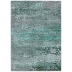 Machine Washable Indoor/Outdoor Chantille ACN2071 Teal 9' x 12' Rug