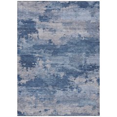Machine Washable Indoor/Outdoor Chantille ACN2075 Navy 9' x 12' Rug