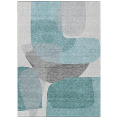 Machine Washable Indoor/Outdoor Chantille ACN2121 Teal 9' x 12' Rug