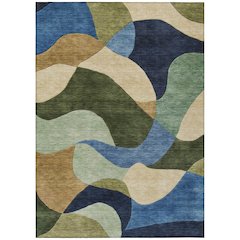 Machine Washable Indoor/Outdoor Chantille ACN2141 Green 9' x 12' Rug