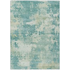 Machine Washable Indoor/Outdoor Chantille ACN2142 Teal 9' x 12' Rug