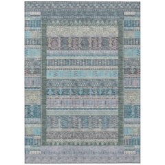 Machine Washable Indoor/Outdoor Chantille ACN2160 Teal 9' x 12' Rug