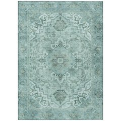 Machine Washable Indoor/Outdoor Chantille ACN2164 Teal 9' x 12' Rug