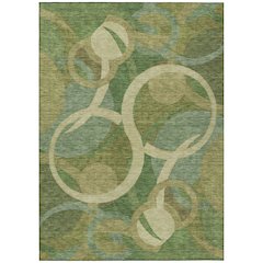 Machine Washable Indoor/Outdoor Chantille ACN2167 Green 9' x 12' Rug