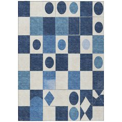 Machine Washable Indoor/Outdoor Chantille ACN2181 Blue 9' x 12' Rug