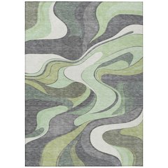 Machine Washable Indoor/Outdoor Chantille ACN2183 Green 9' x 12' Rug