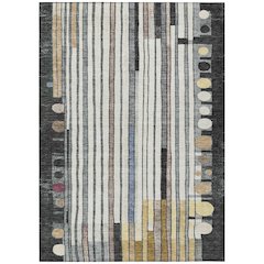 Machine Washable Indoor/Outdoor Chantille ACN2189 Black 9' x 12' Rug