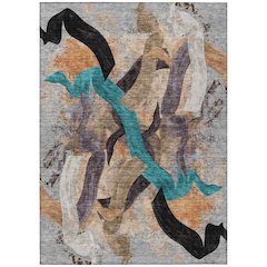Machine Washable Indoor/Outdoor Chantille ACN2191 Gray 9' x 12' Rug