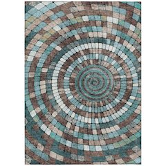 Machine Washable Indoor/Outdoor Chantille ACN2216 Teal 9' x 12' Rug
