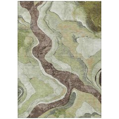 Machine Washable Indoor/Outdoor Chantille ACN2219 Aloe 9' x 12' Rug