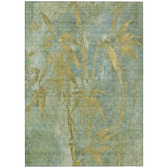 Machine Washable Indoor/Outdoor Chantille ACN2222 Green 9' x 12' Rug