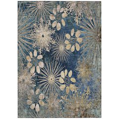 Machine Washable Indoor/Outdoor Chantille ACN2225 Blue 9' x 12' Rug