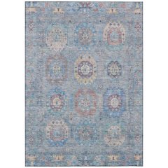 Machine Washable Indoor/Outdoor Chantille ACN2227 Blue 9' x 12' Rug
