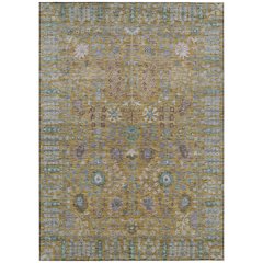 Machine Washable Indoor/Outdoor Chantille ACN2231 Gold 9' x 12' Rug