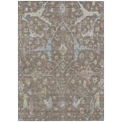 Machine Washable Indoor/Outdoor Chantille ACN2233 Brown 9' x 12' Rug