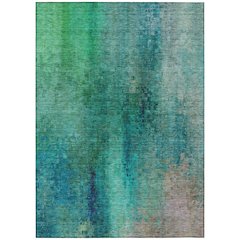 Machine Washable Indoor/Outdoor Chantille ACN2241 Teal 9' x 12' Rug