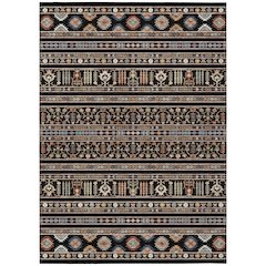 Machine Washable Indoor/Outdoor Chantille ACN2244 Black 9' x 12' Rug