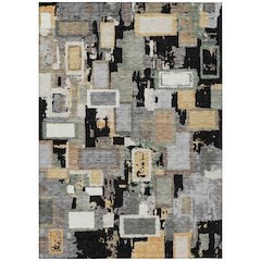 Machine Washable Indoor/Outdoor Chantille ACN2246 Black 9' x 12' Rug