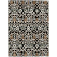 Machine Washable Indoor/Outdoor Chantille ACN2251 Black 9' x 12' Rug
