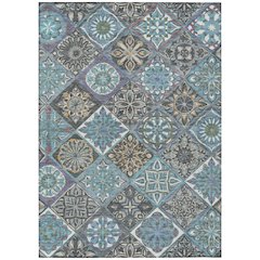 Machine Washable Indoor/Outdoor Chantille ACN2256 Teal 9' x 12' Rug