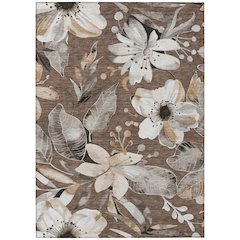 Machine Washable Indoor/Outdoor Chantille ACN2260 Brown 9' x 12' Rug