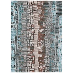 Machine Washable Indoor/Outdoor Chantille ACN2268 Teal 9' x 12' Rug