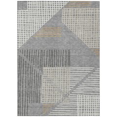 Machine Washable Indoor/Outdoor Chantille ACN2270 Gray 9' x 12' Rug