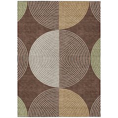 Machine Washable Indoor/Outdoor Chantille ACN2281 Brown 9' x 12' Rug