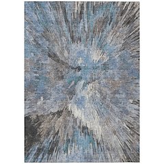 Machine Washable Indoor/Outdoor Chantille ACN2283 Blue 9' x 12' Rug